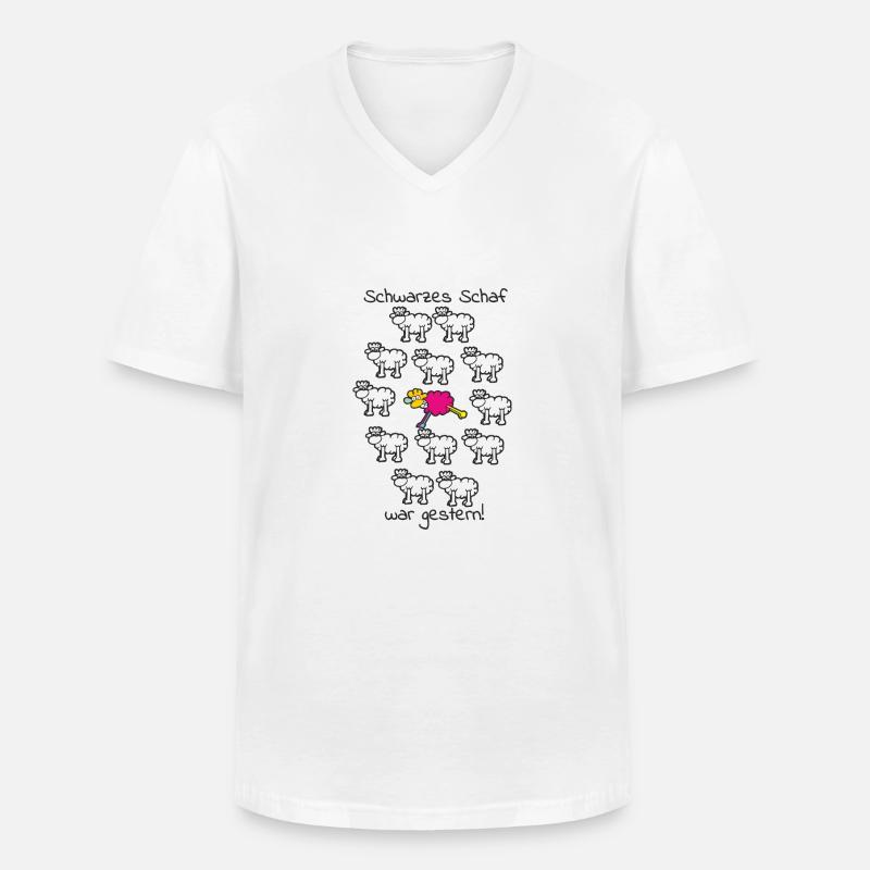 schwarzes Schaf war gestern - Männer-T-Shirt mit V-Ausschnitt - Weiß
