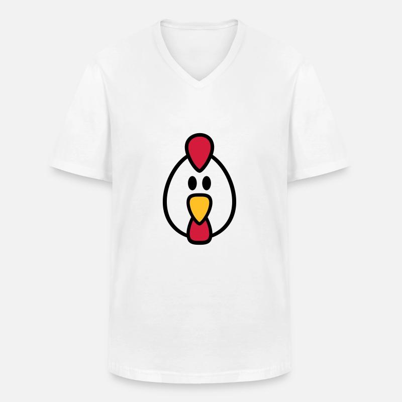 Huhn - Männer-T-Shirt mit V-Ausschnitt - Weiß