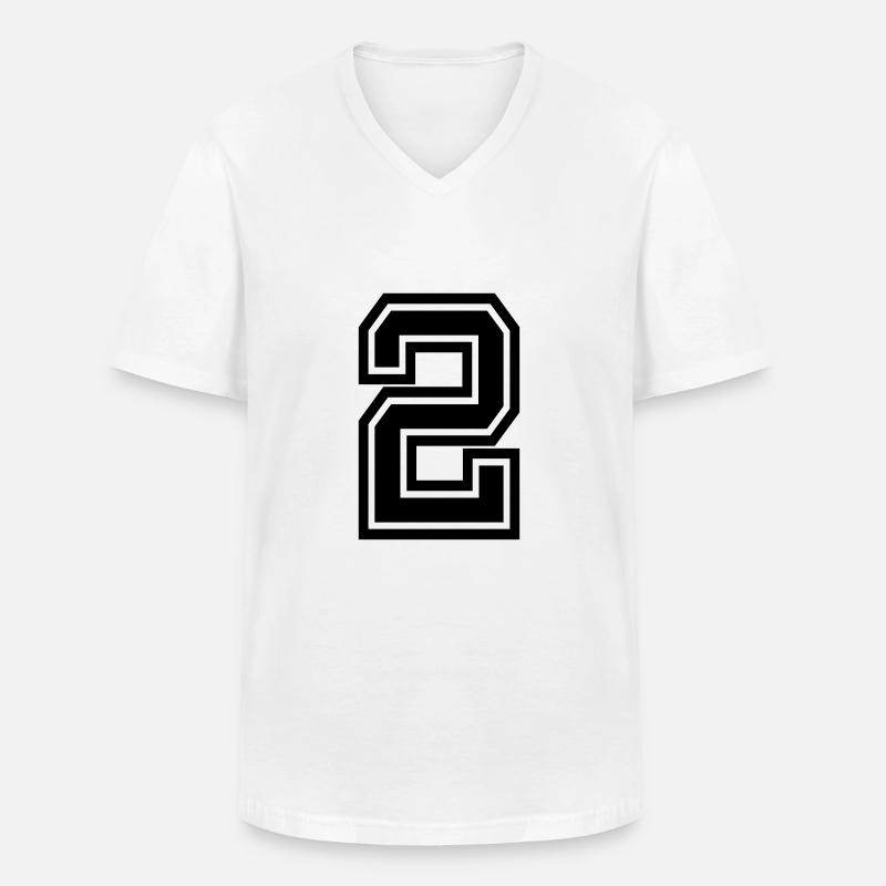 2 - Männer-T-Shirt mit V-Ausschnitt - Weiß