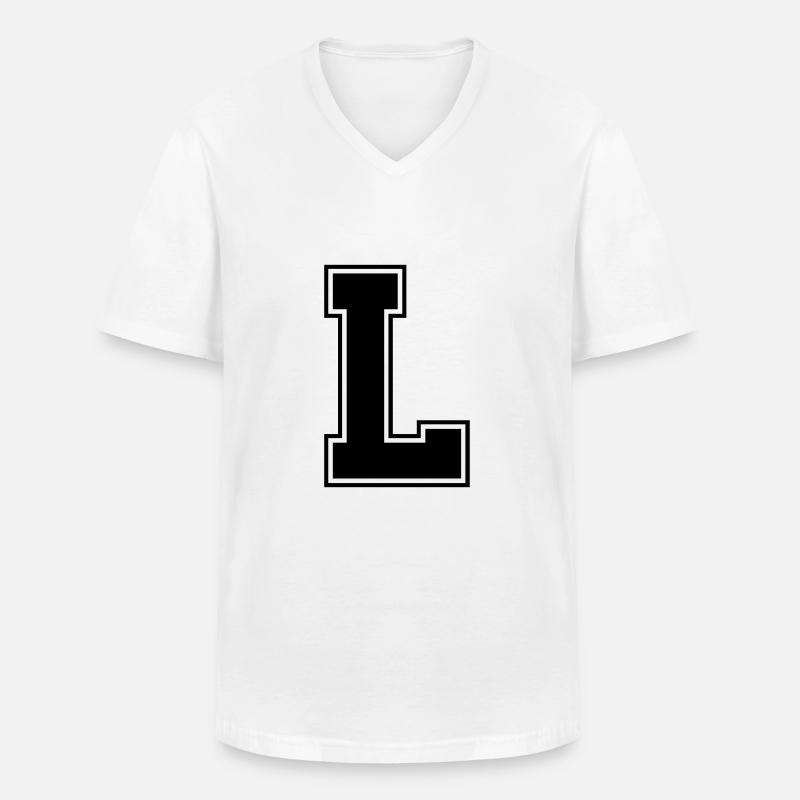 l_symbol - Männer-T-Shirt mit V-Ausschnitt - Weiß
