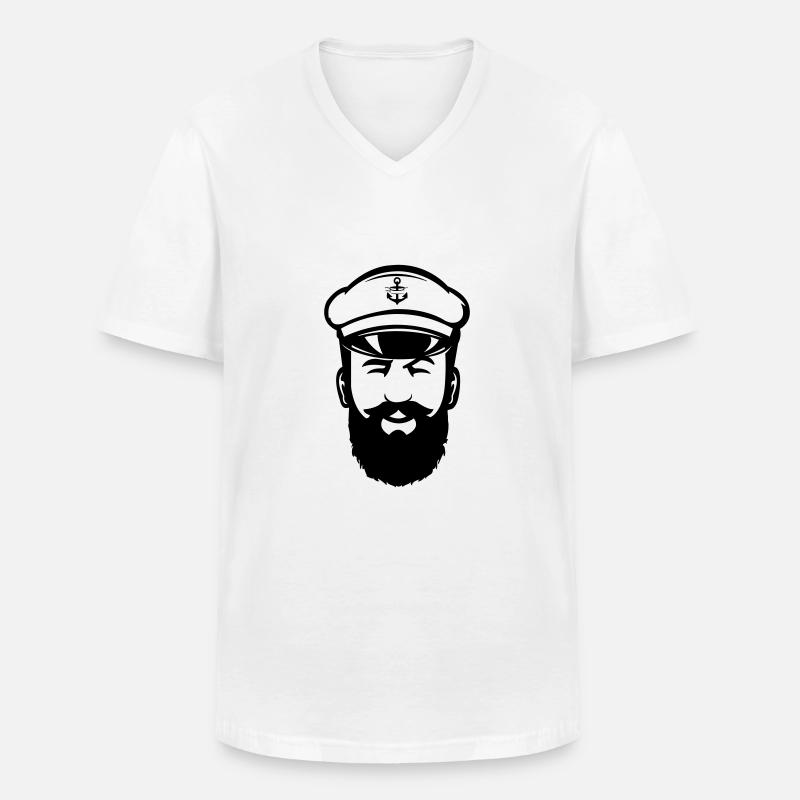 Captain - Männer-T-Shirt mit V-Ausschnitt - Weiß