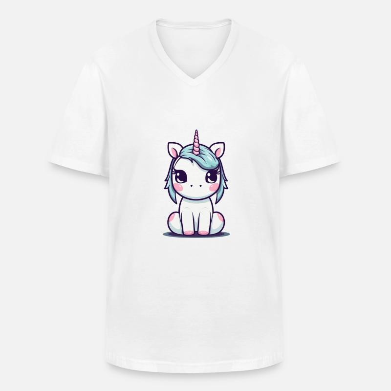 Ein Einhorn - Männer-T-Shirt mit V-Ausschnitt - Weiß