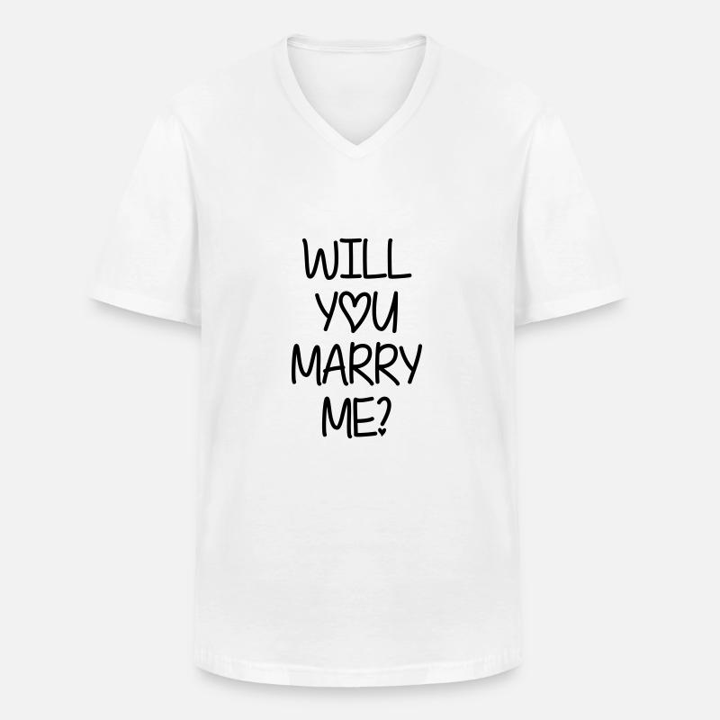Will you marry me? - Männer-T-Shirt mit V-Ausschnitt - Weiß