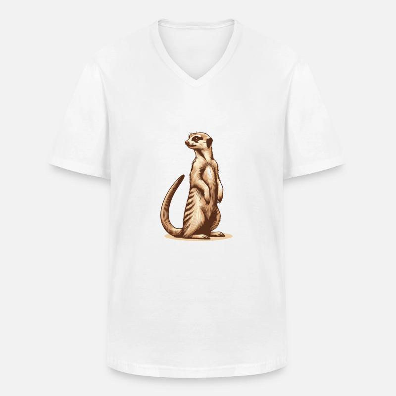 Erdmännchen - Männer-T-Shirt mit V-Ausschnitt - Weiß