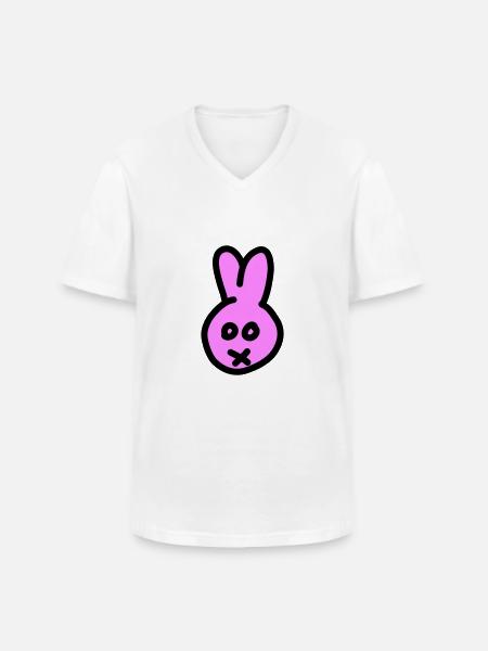 Bunny 2c - Männer-T-Shirt mit V-Ausschnitt - Weiß