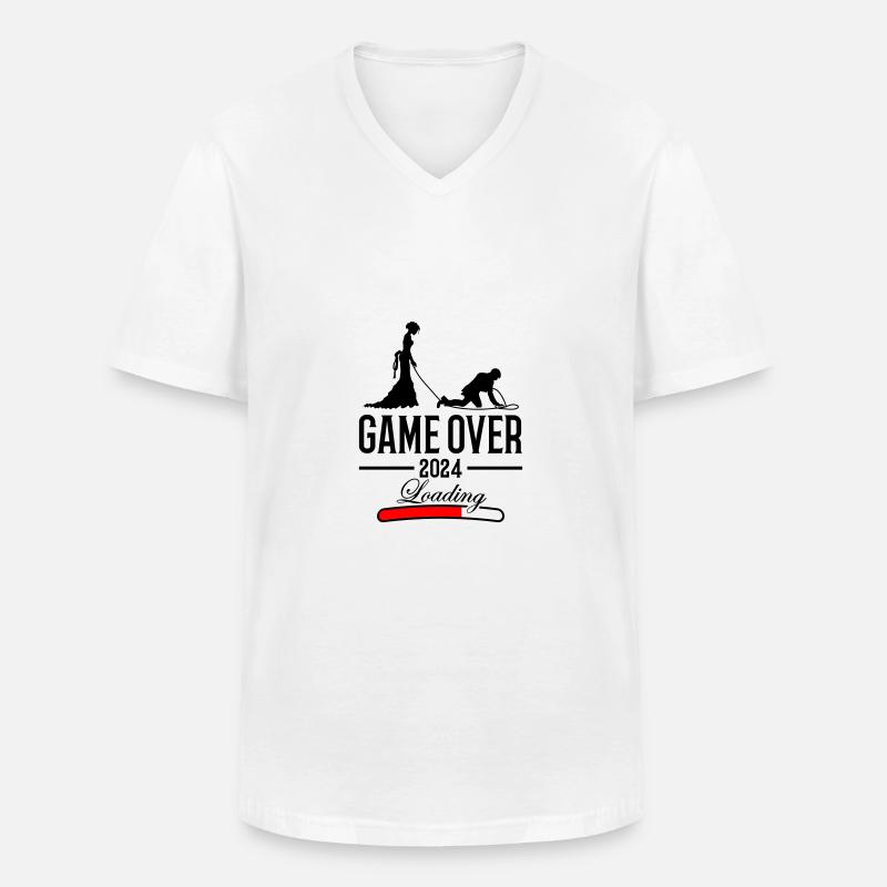 Hochzeit Loading 2024 Game Over - Männer-T-Shirt mit V-Ausschnitt - Weiß