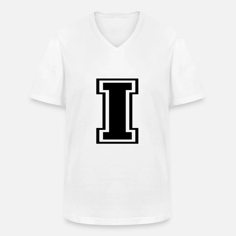 i - Männer-T-Shirt mit V-Ausschnitt - Weiß
