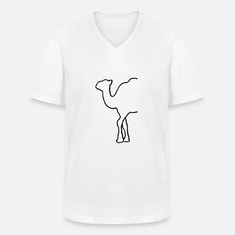 Camel - Kamel - Dromedar - Männer-T-Shirt mit V-Ausschnitt - Weiß