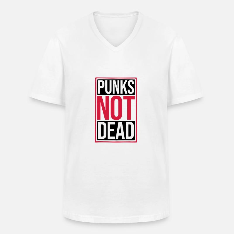 punks not dead Zitat - Männer-T-Shirt mit V-Ausschnitt - Weiß