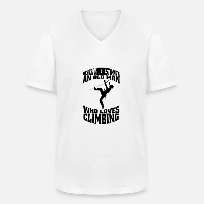 Kletterer Berg Bergklettern Klettern Bergsteigen - Männer-T-Shirt mit V-Ausschnitt - Weiß
