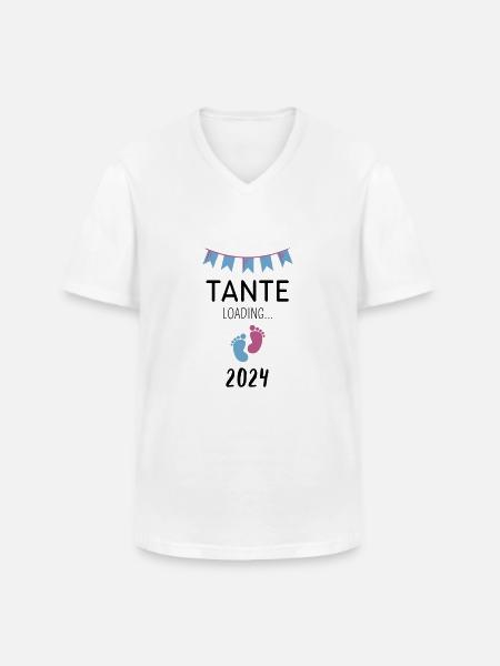 Tante Loading... 2024 - Männer-T-Shirt mit V-Ausschnitt - Weiß