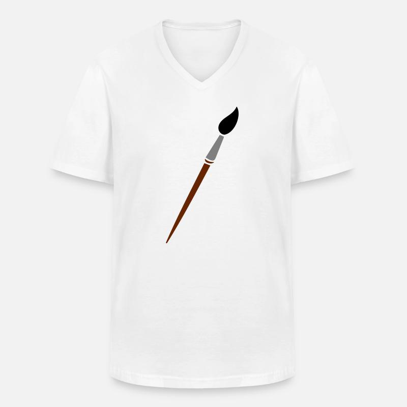 Pinsel - Männer-T-Shirt mit V-Ausschnitt - Weiß