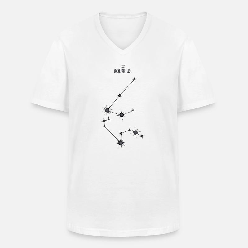 Wassermann Sternzeichen Sternbild Schwarz & Grau - Männer-T-Shirt mit V-Ausschnitt - Weiß