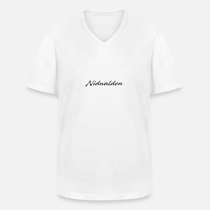 Nidwalden - Männer-T-Shirt mit V-Ausschnitt - Weiß