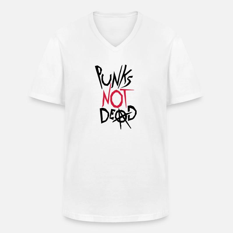 punks not dead Zitat - Männer-T-Shirt mit V-Ausschnitt - Weiß