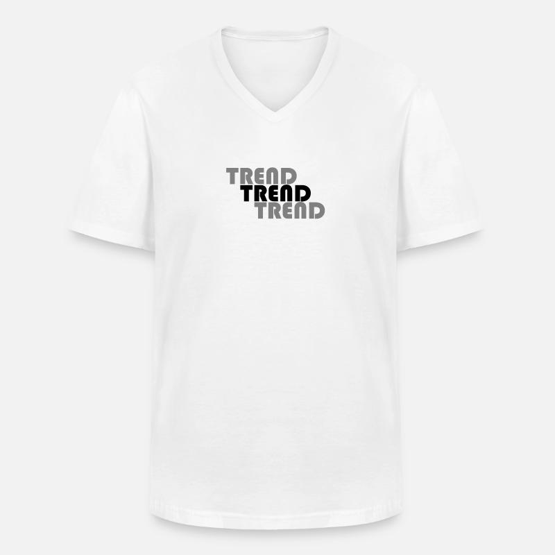 Trend - Männer-T-Shirt mit V-Ausschnitt - Weiß