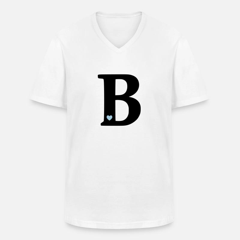 Buchstabe B Anfangsbuchstabe - Männer-T-Shirt mit V-Ausschnitt - Weiß