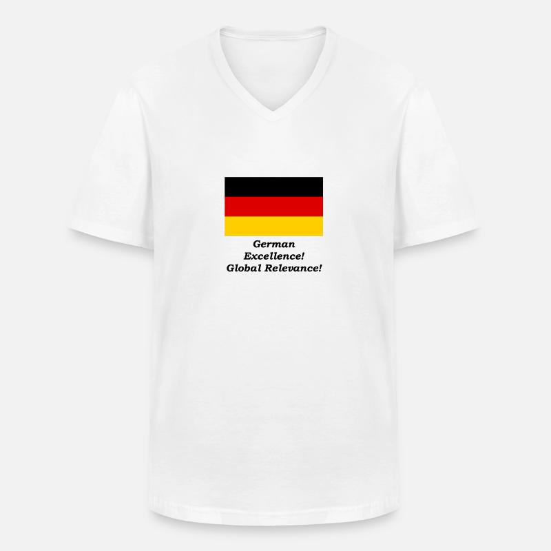 German Excellence! - Global Relevance! - Männer-T-Shirt mit V-Ausschnitt - Weiß