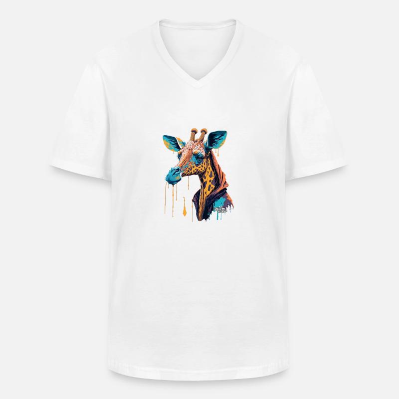 SB Giraffe - Männer-T-Shirt mit V-Ausschnitt - Weiß