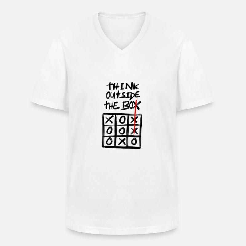 think outside the box - Männer-T-Shirt mit V-Ausschnitt - Weiß