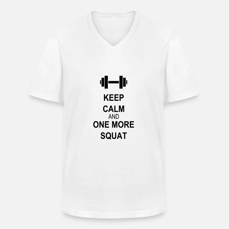 Keep calm and squat - Männer-T-Shirt mit V-Ausschnitt - Weiß
