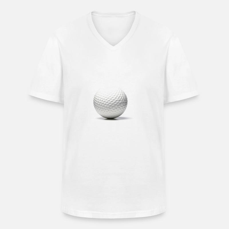 Der Golfball. - Männer-T-Shirt mit V-Ausschnitt - Weiß