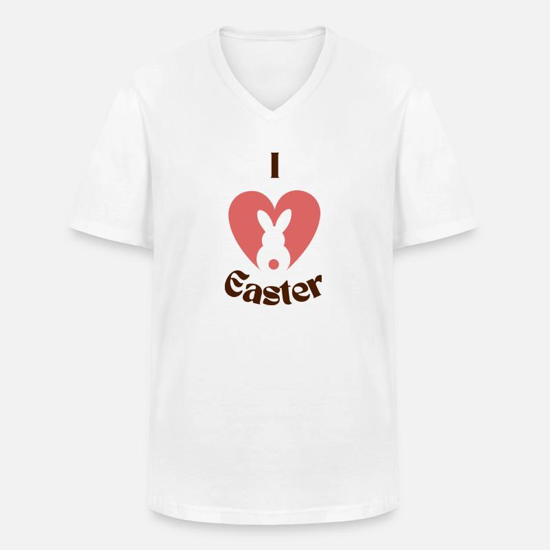 I Love Easter - Männer-T-Shirt mit V-Ausschnitt - Weiß