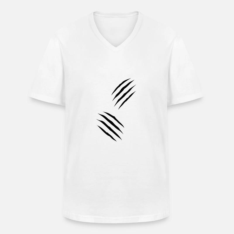 Two_Claws - Männer-T-Shirt mit V-Ausschnitt - Weiß