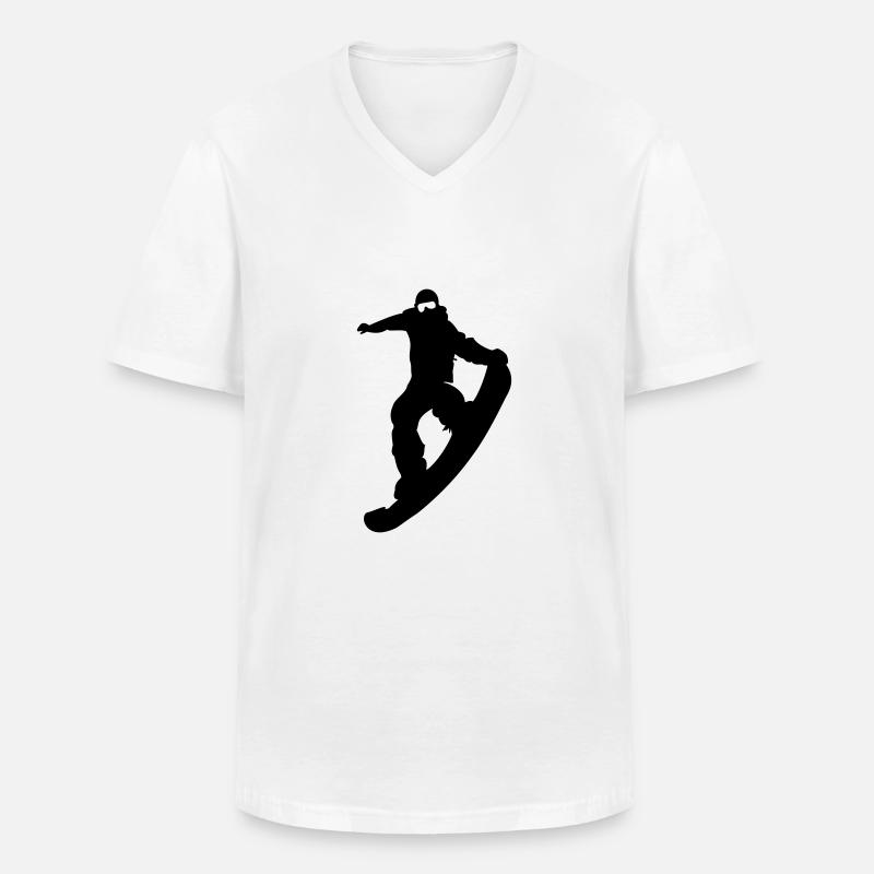snowboarder nosegrip - Männer-T-Shirt mit V-Ausschnitt - Weiß