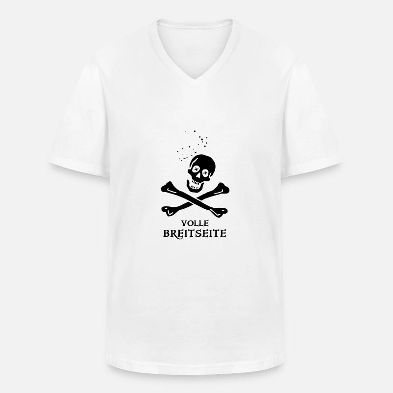 ~ Volle Breitseite ~ - Männer-T-Shirt mit V-Ausschnitt - Weiß