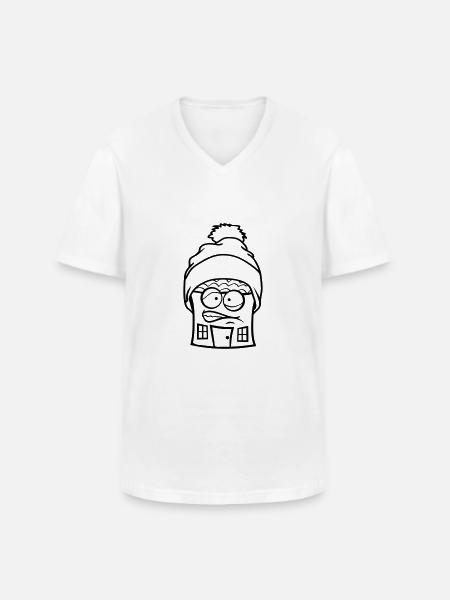 Gelegen in het idyllische hek tuinhuis huisje leve - Klassiek mannen T-shirt met V-hals - wit