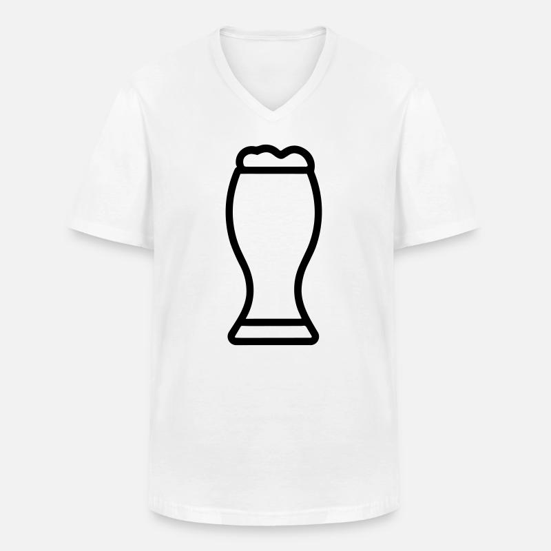 Bier - Männer-T-Shirt mit V-Ausschnitt - Weiß
