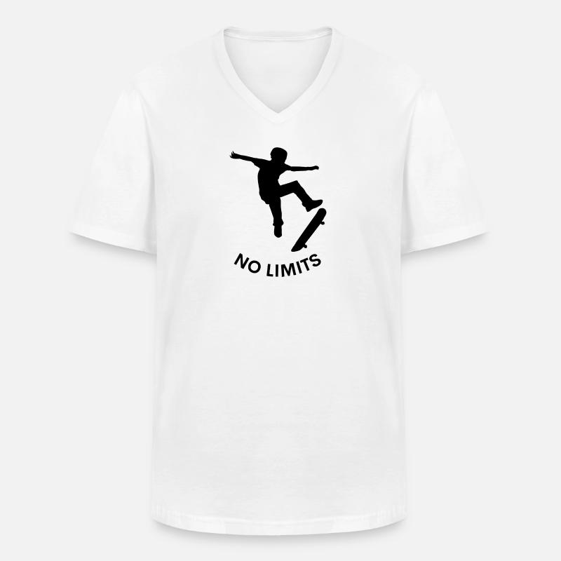 No Limits – Skateboard Dreams - Männer-T-Shirt mit V-Ausschnitt - Weiß