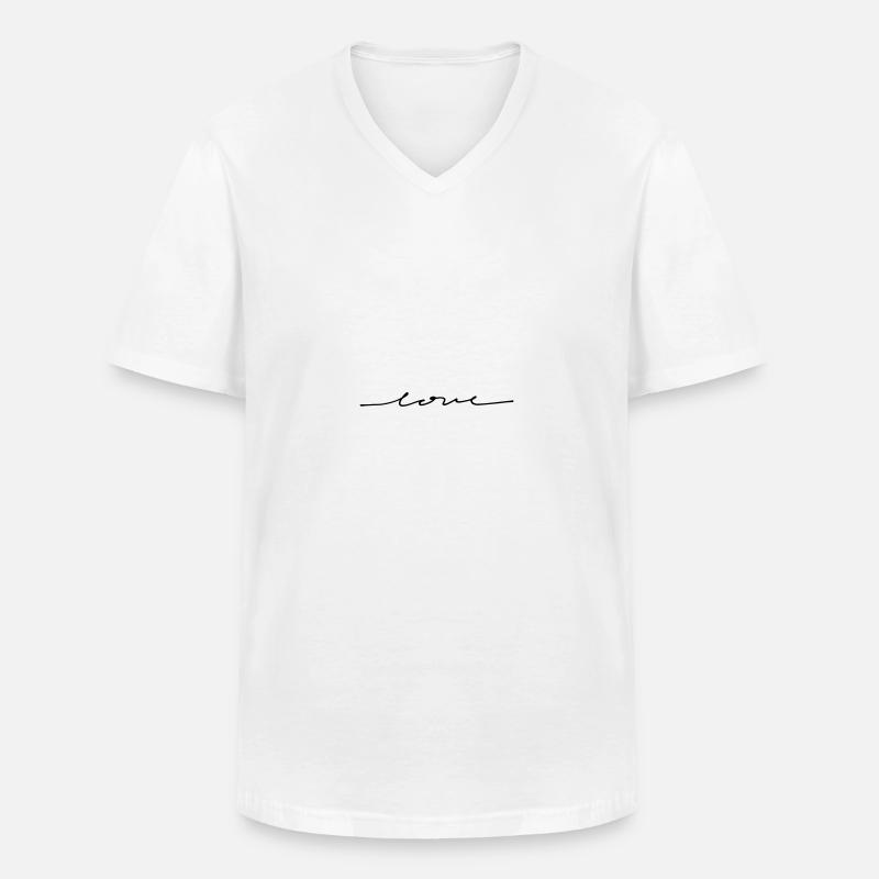 love - Männer-T-Shirt mit V-Ausschnitt - Weiß