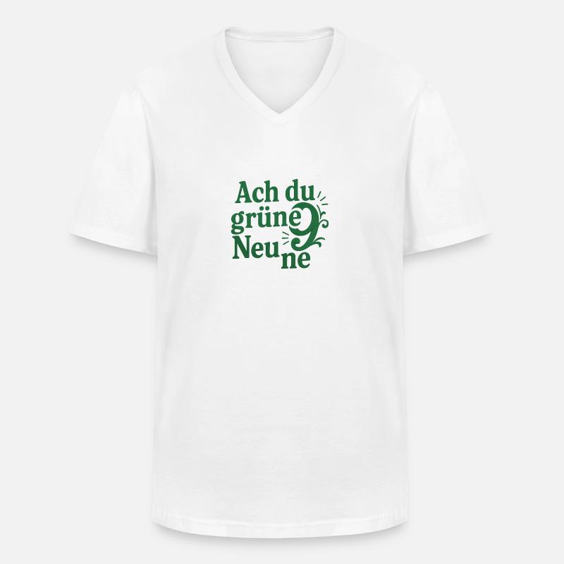 Ach du grüne Neune - Männer-T-Shirt mit V-Ausschnitt - Weiß