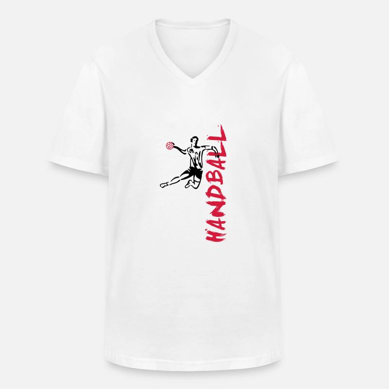 Handballer seitlich - Männer-T-Shirt mit V-Ausschnitt - Weiß