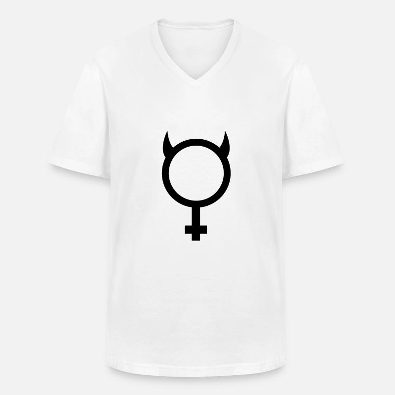 devil - Männer-T-Shirt mit V-Ausschnitt - Weiß