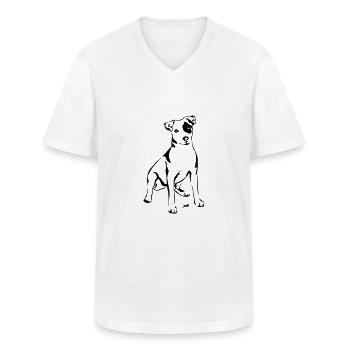 Jack Russel - Männer-T-Shirt mit V-Ausschnitt - Weiß - Vorne - AI Model Male 185 light (185cm)