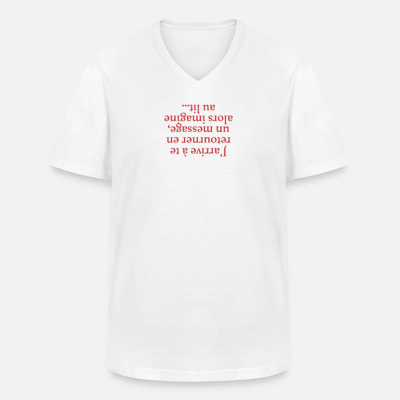 Turning Yourself Back - Men's V-Neck T-Shirt - white