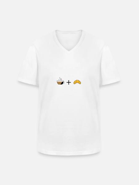 Coffee and croissant - Men's V-Neck T-Shirt - white