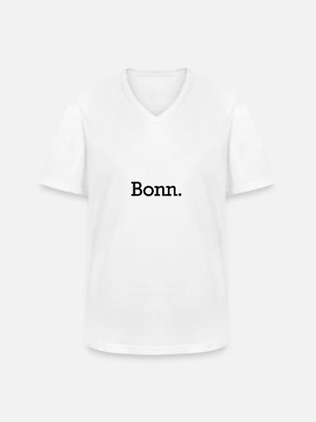Bonn. - Männer-T-Shirt mit V-Ausschnitt - Weiß