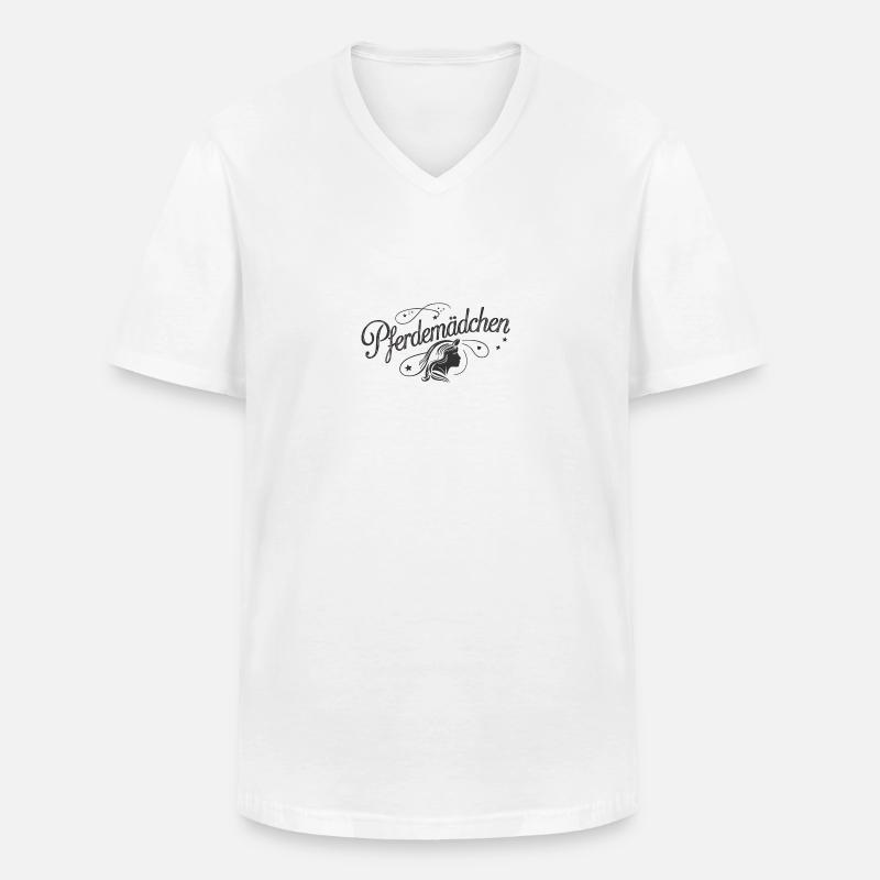 Pferdemädchen - Mädchen liebt Pferde - Männer-T-Shirt mit V-Ausschnitt - Weiß