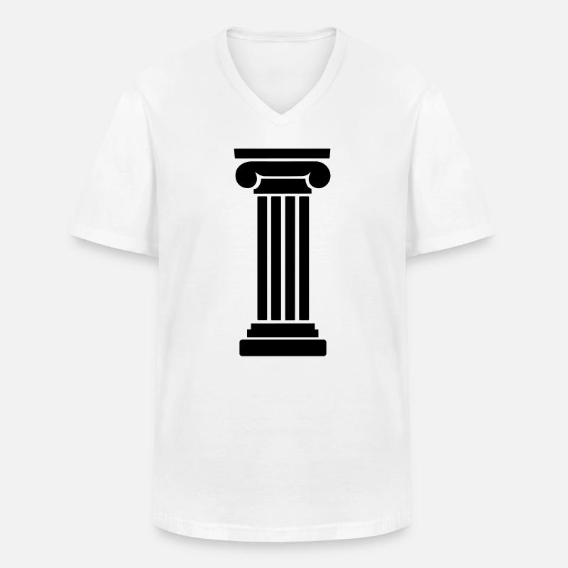 Griechische Säule - Männer-T-Shirt mit V-Ausschnitt - Weiß