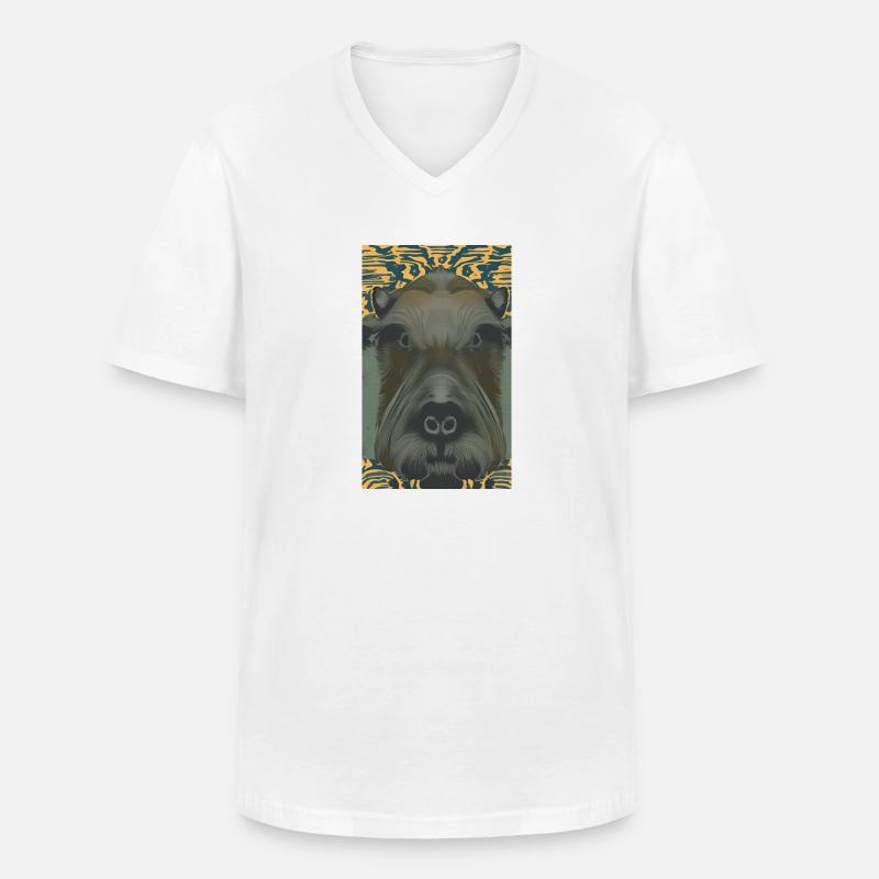 Comic-Porträt eines Wasserschweins - Männer-T-Shirt mit V-Ausschnitt - Weiß
