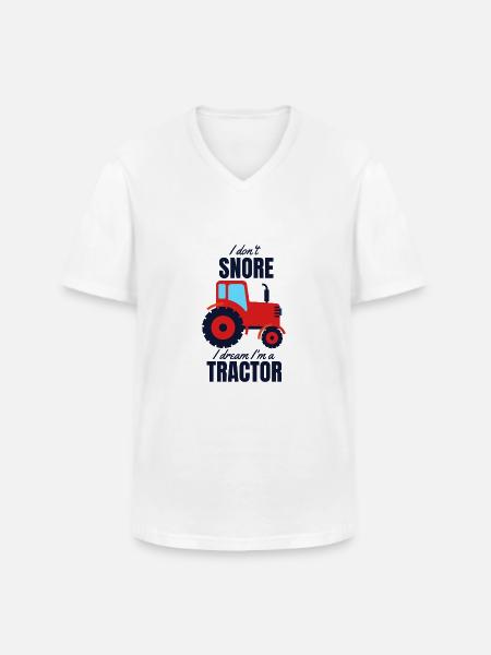 Traktor - Männer-T-Shirt mit V-Ausschnitt - Weiß