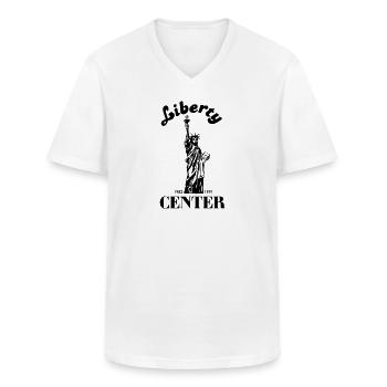 Liberty-Center 1982-1991 Diskothek Neu-Ulm - Männer-T-Shirt mit V-Ausschnitt - Weiß - Vorne - AI Model Male 185 light (185cm)