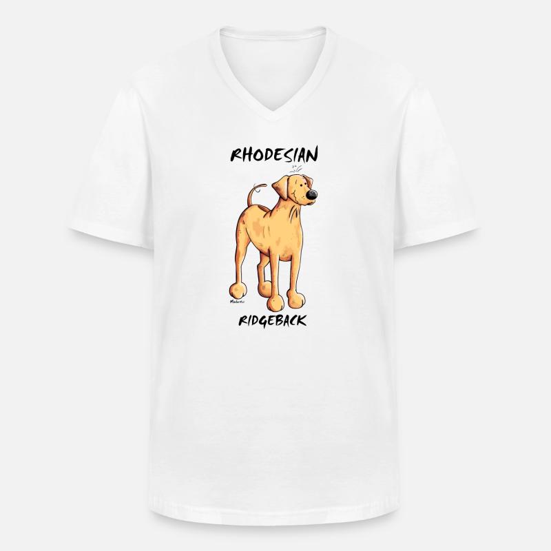 Funny Rhodesian Ridgeback - Männer-T-Shirt mit V-Ausschnitt - Weiß
