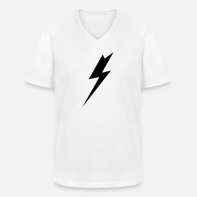 Blitz - Männer-T-Shirt mit V-Ausschnitt - Weiß