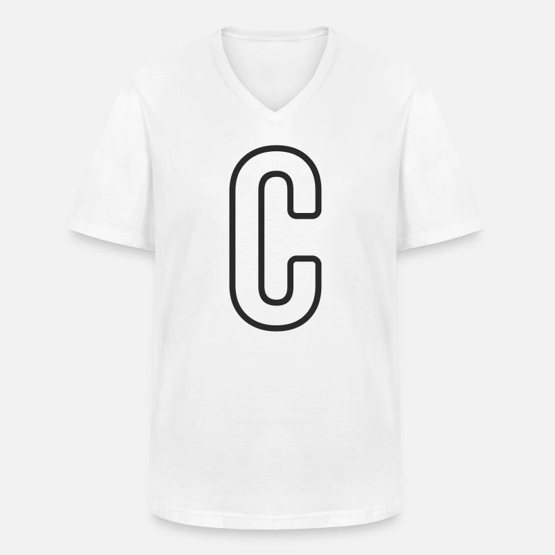 Buchstabe C Typodesign - Männer-T-Shirt mit V-Ausschnitt - Weiß