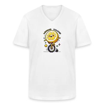 Lemon Aid - Men's V-Neck T-Shirt - white - Front - AI Model Male 185 light (185cm)
